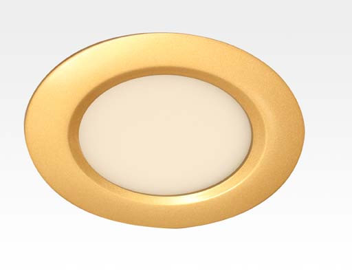 6W LED Paneel gold rund Warm Weiss dimmbar 400lm 120 Grad / 2700-3200K D110mm 230VAC