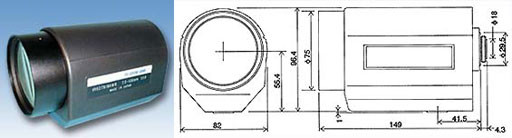 1/2" Objektiv 7,5-120mm 3M / 1/2" Objektiv 7.5-120mm F1.6-22C