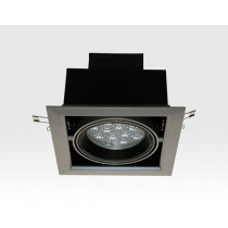 12W LED Einbau Spotleuchte silber quadratisch Warm Weiß / 2700-3200K 780lm 230VAC IP40 120Grad