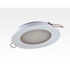 6W LED Einbau Downlight silber rund Warm Weiß 1,5m Kabel / 2700-3200K 450lm 24VDC IP65 120Grad