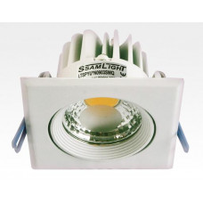 3W LED Einbau Spotleuchte weiß quadratisch Neutral Weiß / 4000-4500K 180lm 230VAC IP44 65Grad