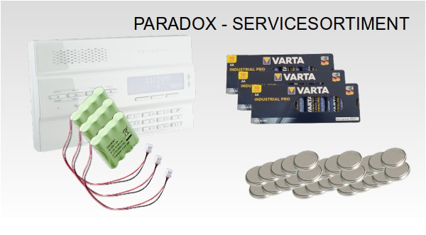 Servicesortiment PARADOX Magellan Akkus und Batterien