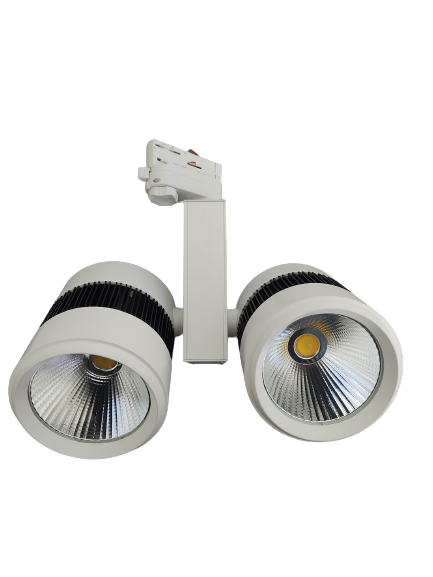 2x20W LED Leuchte weiss dimmbar 3 Phasen Schienen 27Grad / Neutral Weiss 4000-4500K D115mm 230VAC