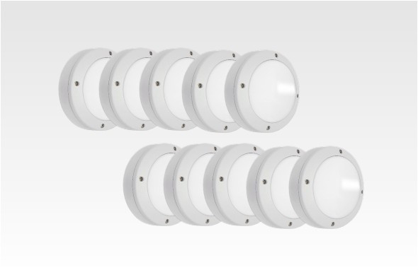 10er Pack 3W LED Wand/Deckenleuchte weiss rund Tageslicht Weiß  6000-6500K 450lm 230VAC IP54 120Grad
