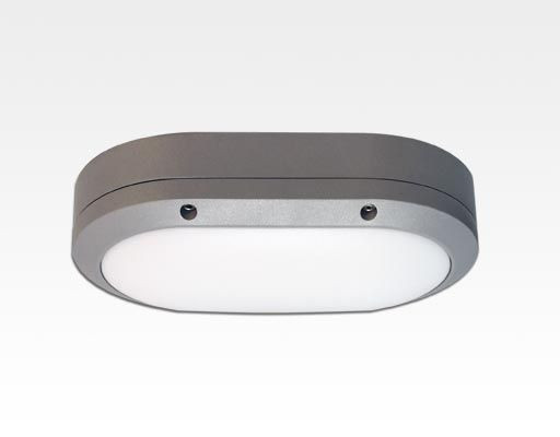 5W LED Wand/Deckenleuchte grau oval Tageslicht Weiß / 6000-6500K 225lm 230VAC IP54 120Grad