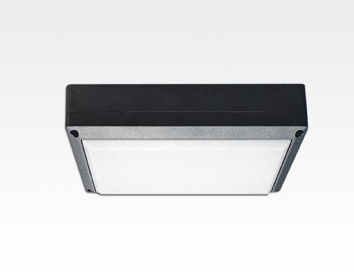 9W LED Wand/Deckenleuchte anthrazit rechteckig Tageslicht Weiß / 6000-6500K 405lm 230VAC IP54 120Grad