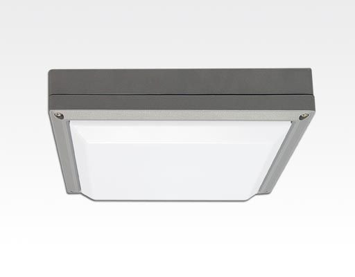13W LED Wand/Deckenleuchte grau quadratisch Tageslicht Weiß / 6000-6500K 560lm 230VAC IP54 120Grad