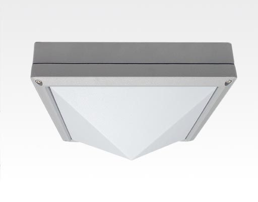 10W LED Wand/Deckenleuchte anthrazit quadr. pyramide Warm Weiß / 2700-3200K 450lm 230VAC IP54 120Grad