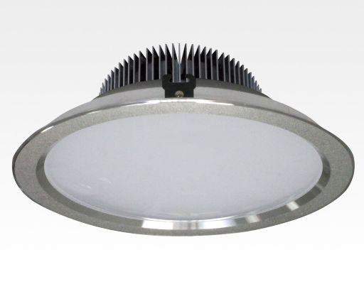 30W LED Einbau Downlight silber rund dimmbar Neutral Weiß / 4000-4500K 3000lm 230VAC IP43 120Grad