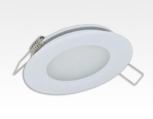 2W LED Einbau Downlight weiß rund Warm Weiß 1,5m Kabel / 2700-3200K 180lm 24VDC IP65 120Grad