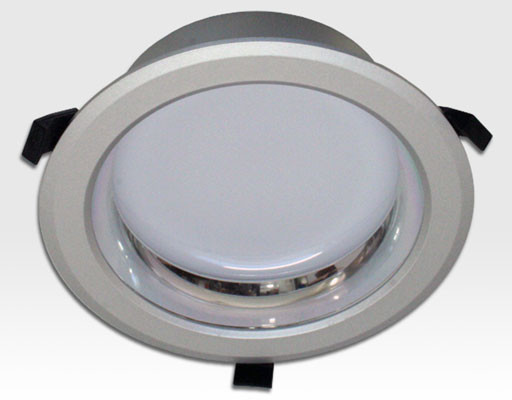 28W LED Einbau Downlight silber rund Neutral Weiß / 4000-4500K 2300lm 230VAC IP44 120Grad