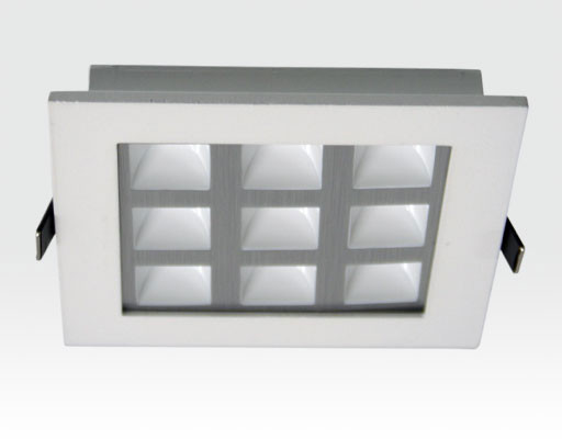 9W LED Einbau Downlight weiß quadratisch Warm Weiß / 2700-3200K 585lm 230VAC IP40 120Grad