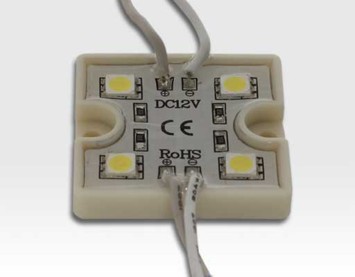 9,6W LED Kette mit 10 Modulen Tageslicht Weiss 115Grad / 5500-6500K 12VDC 64lm/Modul IP65