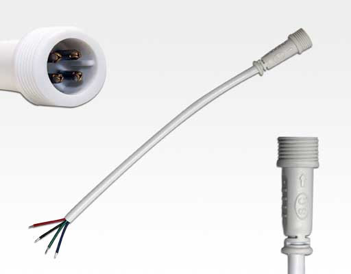 Anschlusskabel IP67 Easy Stecker RGB 4-polig / 15cm male und 1 offenes Ende