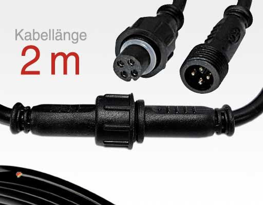 2m Anschlusskabel IP67 Easy Stecker RGB 4-polig / female to male für LTSPSC/RLSC-Serie