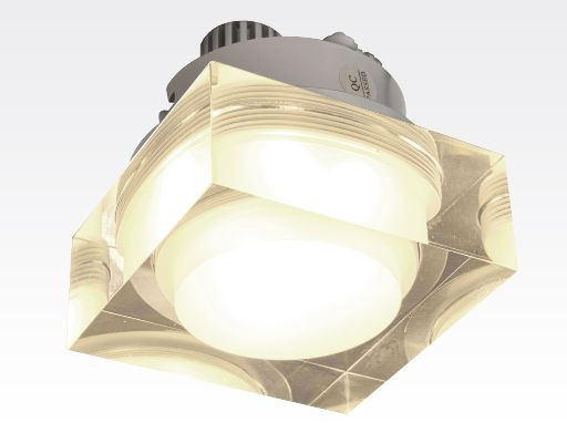 3W LED Einbau Downlight quadratisch dimmbar Warm Weiß / 2700-3200K 270lm 230VAC IP44 110Grad