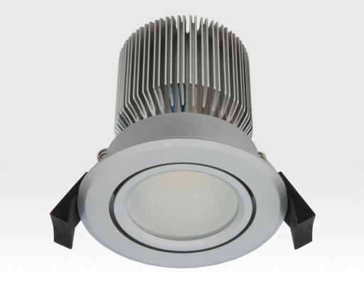 10W LED Spot silber frosted Warm Weiß / 650lm IP44 230VAC