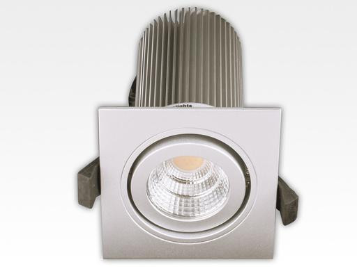 13W LED Einbau Leuchte silber Warm Weiß dimmbar / IP44 230VAC