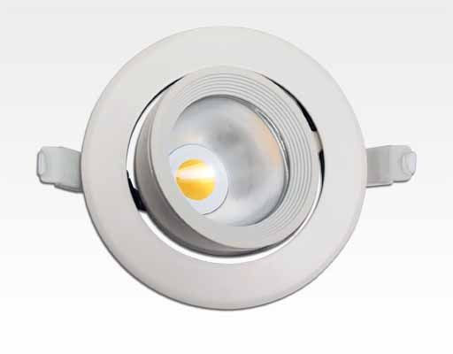 10W LED Einbau Spotleuchte weiß rund Neutral Weiß / 4000-4500K 650lm 230VAC IP40 90Grad