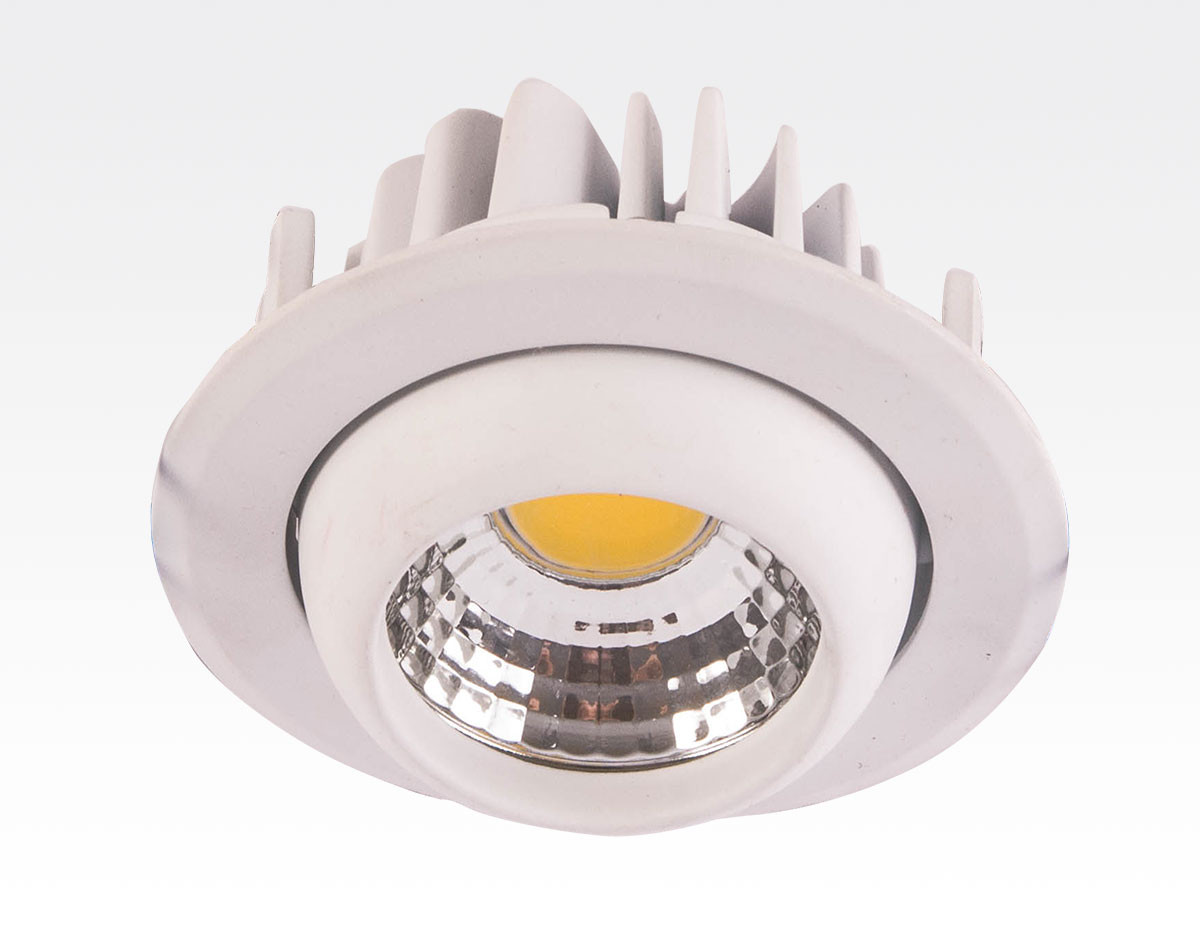 3W LED Einbau Spotleuchte weiß rund Warm Weiß / 2700-3200K 180lm 230VAC IP44 65Grad