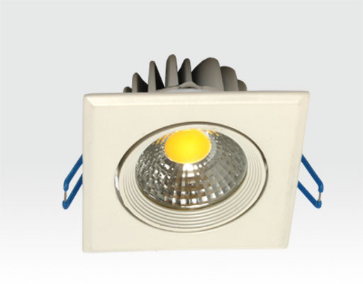 3W LED Einbau Spotleuchte weiß quadratisch Warm Weiß / 2700-3200K 180lm 230VAC IP44 65Grad