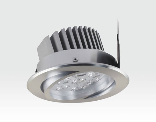 7W LED Einbau Spotleuchte silber rund Warm Weiß / 2700-3200K 455lm 230VAC IP40 120Grad