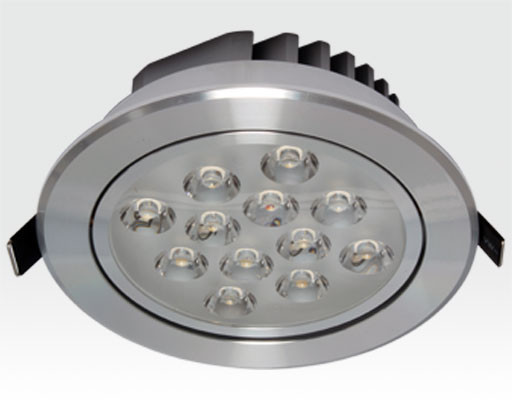 12W LED Einbau Spotleuchte silber rund Warm Weiß / 2700-3200K 780lm 230VAC IP40 120Grad