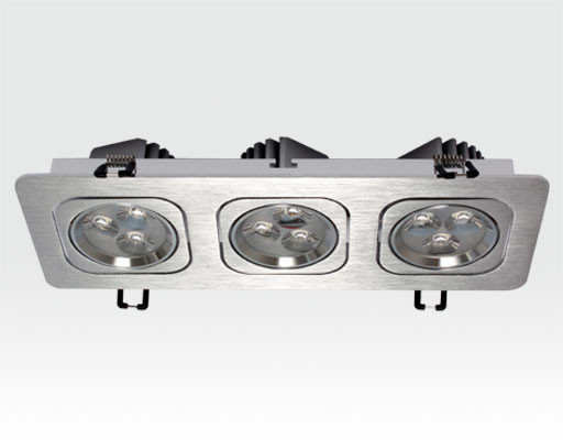 9W LED Einbau Spotleuchte silber rechteckig Warm Weiß / 2700-3200K 585lm IP40 230VAC 120Grad