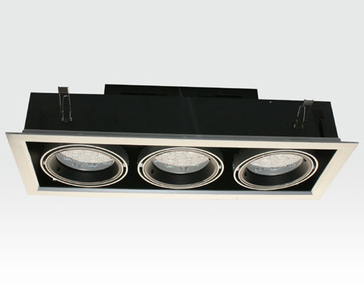 36W LED Einbau Spotleuchte silber rechteckig Warm Weiß / 2700-3200K 2160lm 230VAC IP40 120Grad