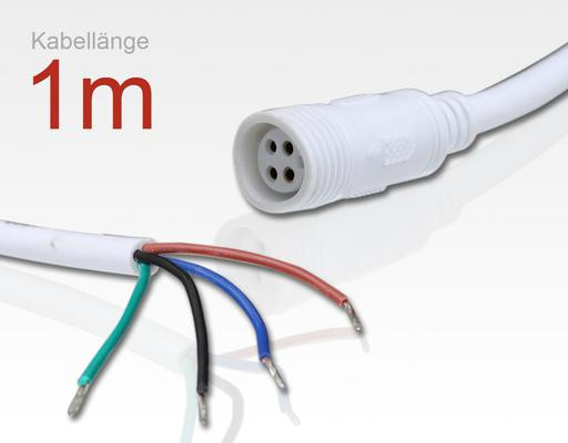 1m Anschlusskabel IP67 Easy Stecker RGB 4-polig female / 1 offenes Ende für LTWWSC-Serie