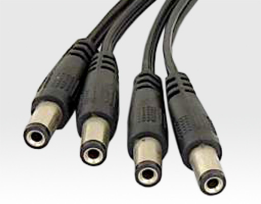 4fach DC Gerätestecker mit Kabel 220mm + 220mm