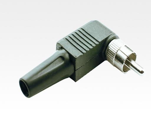 RCA Male Solderless Type, W/Spring, Right Angle