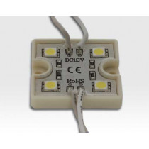 9,6W LED Kette mit 10 Modulen Tageslicht Weiss 115Grad / 5500-6500K 12VDC 64lm/Modul IP65