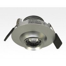 5W LED Fokus Einbauspot silber rund Neutral Weiß / 4000K 310lm 230VAC 16-39Grad