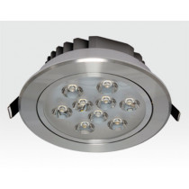 9W LED Einbau Spotleuchte silber rund Warm Weiß / 2700-3200K 585lm 230VAC IP40 120Grad