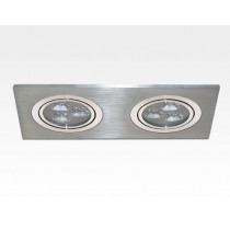 6W LED Einbau Spotleuchte Alu gebürstet rechteckig Warm Weiss / 2700-3200K 1170lm 230VAC IP40 35Grad