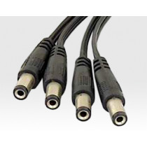 4fach DC Gerätestecker mit Kabel 220mm + 220mm