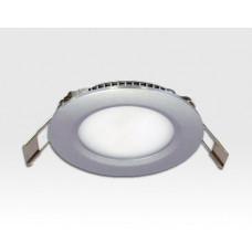 6W LED Paneel silber rund Neutral Weiss 340lm 120Grad / 4000-4500K D110mm 230VAC