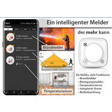 -33% Aktion - 5 in 1 Komplett Paket -Brand-Alarm-Temperatur inkl. Smartphone Alarm