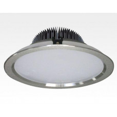 30W LED Einbau Downlight silber rund dimmbar Warm Weiß / 2700-3200K 3000lm 230VAC IP43 120Grad