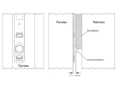Kombinierter Verschluss und Öffnungsmelder für Fenster und Türen / mit 4m Kabel VdS Nr. G105 029 — Bild 5