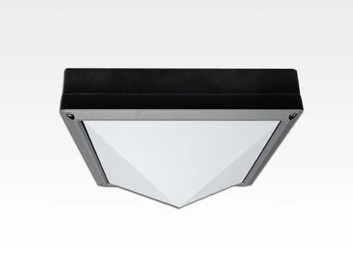 13W LED Wand/Deckenleuchte anthrazit quadr. pyramide Warm Weiß / 2700-3200K 560lm 230VAC IP54 120Grad -Ausstellungsstück mit kleinen Schönheitsfehler