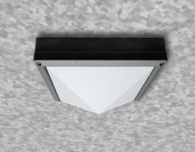 13W LED Wand/Deckenleuchte anthrazit quadr. pyramide Warm Weiß / 2700-3200K 560lm 230VAC IP54 120Grad -Ausstellungsstück mit kleinen Schönheitsfehler — Bild 2