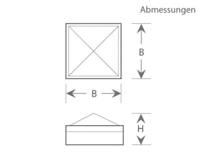 13W LED Wand/Deckenleuchte anthrazit quadr. pyramide Warm Weiß / 2700-3200K 560lm 230VAC IP54 120Grad -Ausstellungsstück mit kleinen Schönheitsfehler — Bild 8