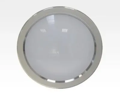 24W LED Einbau Downlight silber rund dimmbar Warm Weiß / 2700-3200K 2400lm 230VAC IP43 120Grad - Ausstellungsstück mit kleinen Schöhnheitsfehler — Bild 4