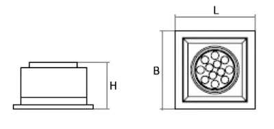 12W LED Einbau Spotleuchte silber quadratisch Warm Weiß / 2700-3200K 780lm 230VAC IP40 120Grad -Ausstellungsstück mit kleinen Schönheitsfehler — Bild 8